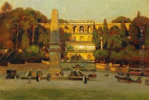 Rom. Blick Auf Die Piazza Del Popolo Richtung Pincio by Heinrich Hermanns