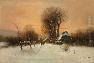 Abendlicher Kirchgang by Heinrich Hermanns
