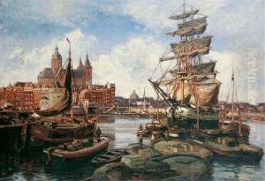 Im Hafen Von Amsterdam by Heinrich Hermanns
