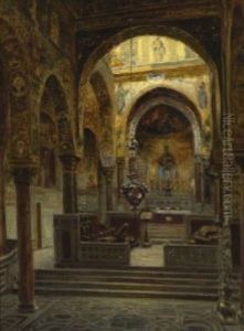 Palermo - Inneres Der Capella Palatina by Heinrich Hermanns