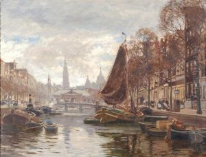 Amsterdam - Blick Von Der Gelderse Kade Zum Nieuwmarkt, Im Hintergrund Die Zuiderkerk Und Der Waaggebouw