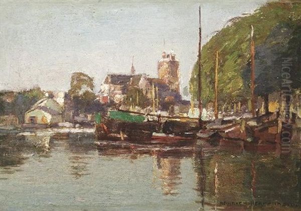 Im Hafen Von Dordrecht. Boote In Der Morgensonne - view 1