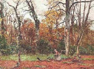 Reisigsammler Im Wald by Heinrich Hermanns