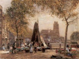 Hollandischer Blumenmarkt by Heinrich Hermanns