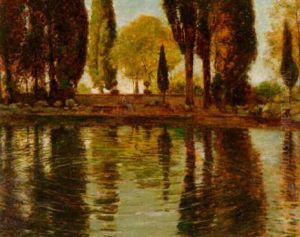 Blick Uber Einen Teich In Parklandschaft Blick Uber Einen Teich In Parklandschaft