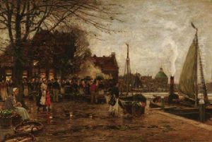 Gemusemarkt An Einem Kanal In Amsterdam thumbnail