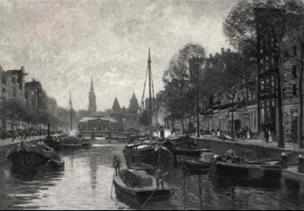 A View Of The Gelderse Kade, Amsterdam, With The Waag And Zuidekerk - view 1