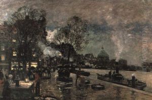 Fischmarkt In Amsterdam by Heinrich Hermanns