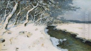 A Stream In Wintertime by Rudolf Hermanns