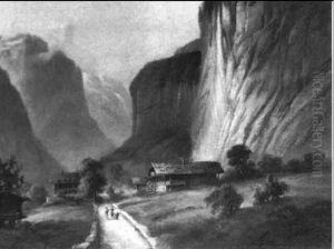 Staubachfall Im Lauterbrunnenthal by Josef Hermannstoerfer