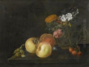 Fruchtestilleben Mit Blumen