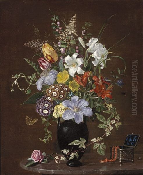 Still Life With Flowers On A Marble Table - view 1