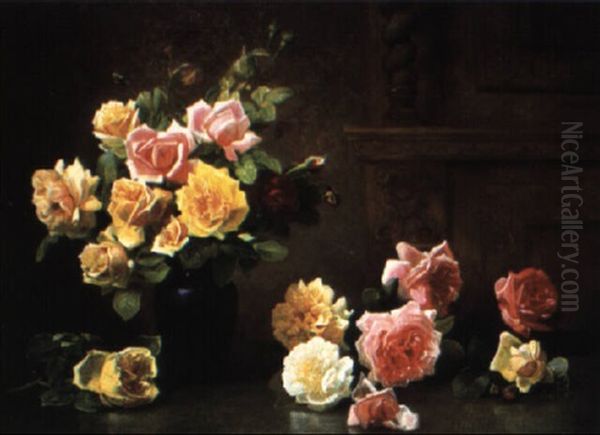 Still Life With Pink And Yellow Roses - view 1