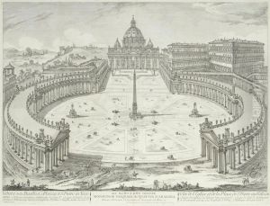 Veduta Della Basilica E Piazza Di S. Pietro In Vaticano by Jean Barbault