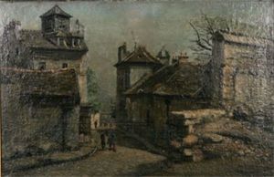Stadsvy Med Manniskor by Olof Hermelin