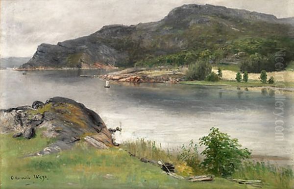 Insjolandskap Med Segelbat - view 1