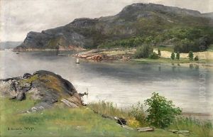Insjolandskap Med Segelbat by Olof Hermelin