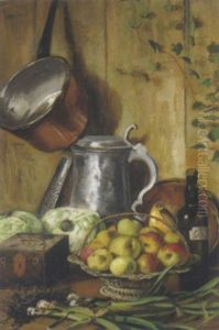 Stilleben Auf Einem Kuchentisch by Olof Hermelin