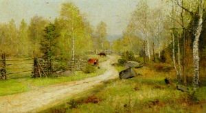 Sommarlandskap Med Betande Kor by Olof Hermelin