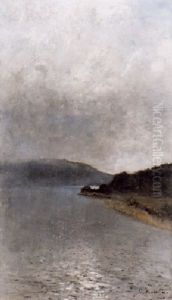 Sjolandskap I Soldis - Motiv Fran Langangen by Olof Hermelin