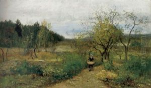 Kvinna I Varlandskap by Olof Hermelin