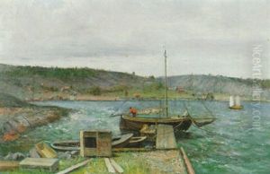 Skargardsvik Med Batar by Olof Hermelin