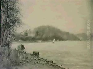Sommarvy Over Vatten Och Herrgard by Olof Hermelin