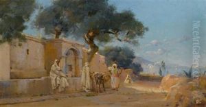 Drei Manner Am Brunnen, Wohl In Algier