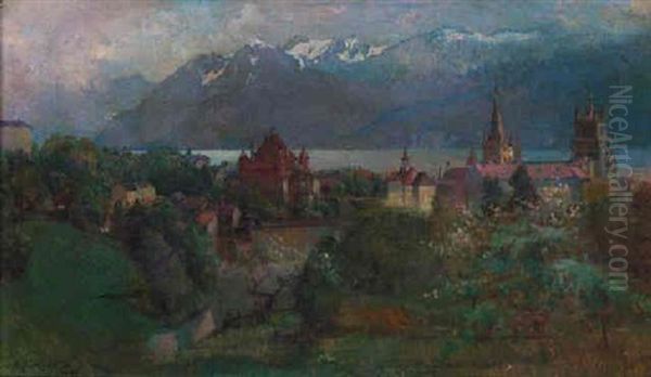 A Swiss Town By Lake Geneva - view 1