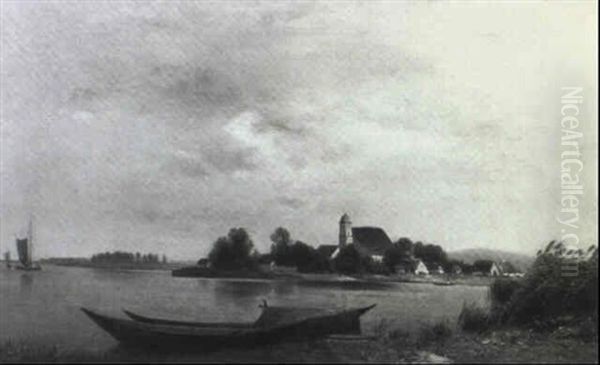 A View Of A Village In A River Landscape - view 1