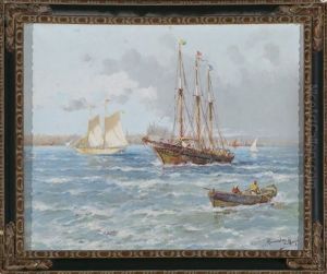 Barcos En La Bahia De Palma De Mallorca by Francisco Hernandez Monjo