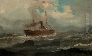 Marina Con Barco by Francisco Hernandez Monjo