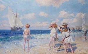 Ninos Jugando En La Playa