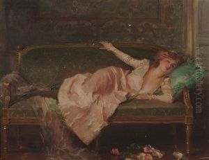 Femme Alanguie Aux Roses Femme Alanguie Aux Roses