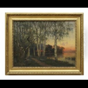 Skymnigslandskap Vid Sjo by Ferdinand Hernlund