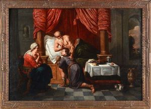 La Benediction De Jacob by Willem van, the Elder Herp