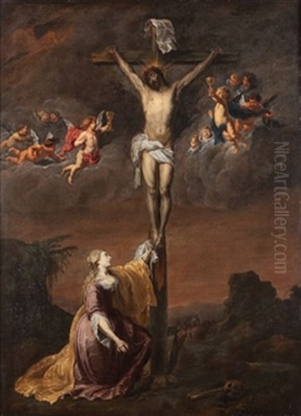 Cristo En La Cruz Con La Magdalena - view 1