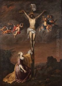 Cristo En La Cruz Con La Magdalena by Willem van, the Elder Herp