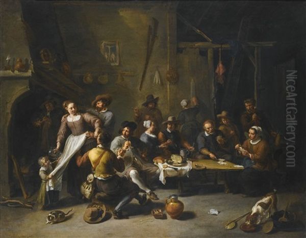 Tavern With Merrymakers And Cardplayers - view 1