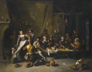 Tavern With Merrymakers And Cardplayers
