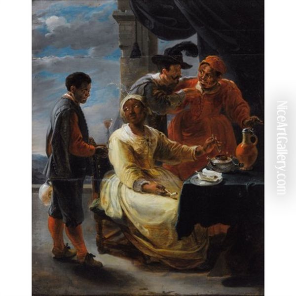 Personnages Coloniaux Prisant Du Tabac - view 1