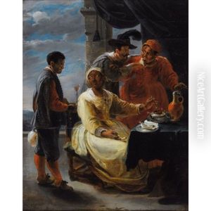 Personnages Coloniaux Prisant Du Tabac by Willem van, the Elder Herp