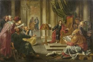 Christus Von Den Schriftgelehrten Umgeben by Willem van, the Elder Herp