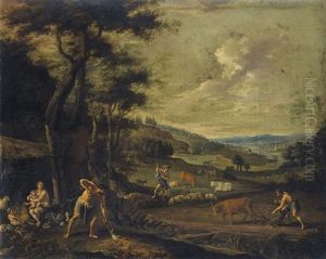 The Family Of Cain And Abel Working The Land