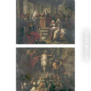 Christ In The Temple (+ Ecce Homo; Pair) by Willem van, the Elder Herp