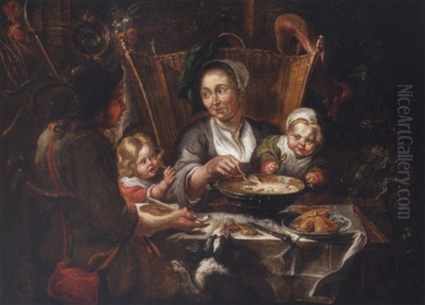 A Peasant Family At Dinner - view 1