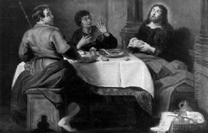 Le Christ De Les Pelerins D'emmaus by Willem van, the Elder Herp
