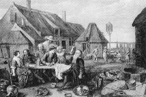 Figures Seated Around A Table Smoking And Drinking, Other Figures Dancing Figures Seated Around A Table Smoking And Drinking, Other Figures Dancing