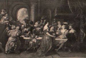 Salome Apportant La Tete De Saint Jean-baptiste A Herode by Willem van, the Elder Herp