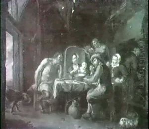 Der Satyr Bei Der Bauern- Familie, Wiederholung Nach Dem Gemalde In Den Staatlichenmuseen, Berlin by Willem van, the Elder Herp